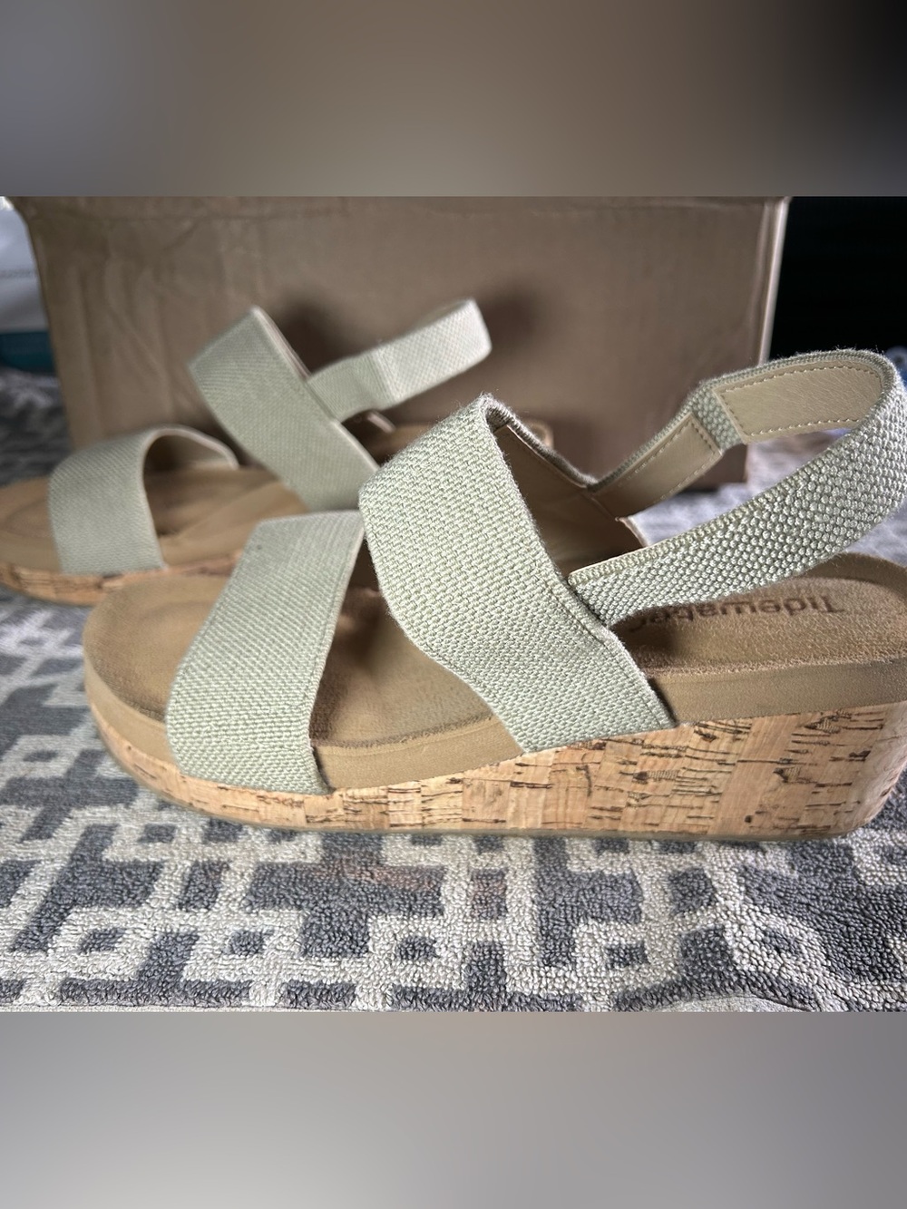 Tidewater Platform Slingback Sandals in Tan